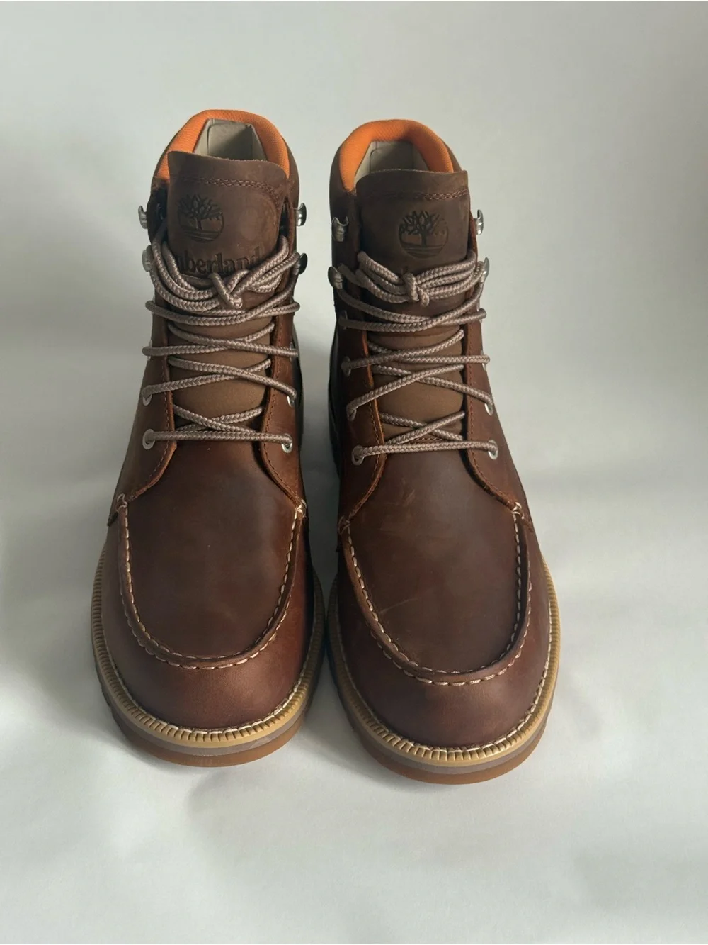 Timberland Men's Brown Leather Moc Toe Work Boots